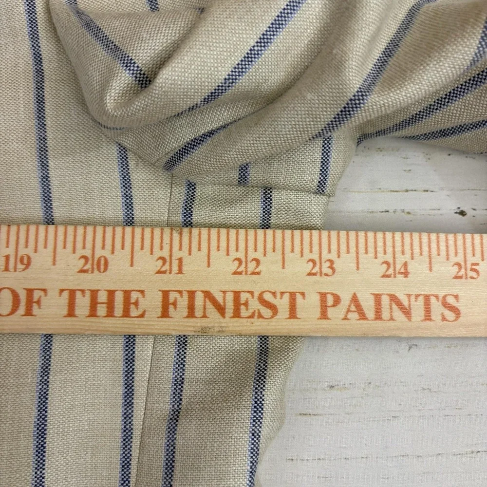 Patrick James Reserve Blazer Sport Coat Mens 44 Beige Stripe Wool Silk Linen